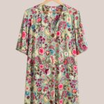 Robe romy imprimé vert idéal pour femme senior -forESTIME