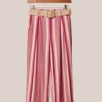 Pantalon prince rayé rose - forESTIME