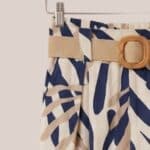 Ceinture tressée à boucle dorée pantalon Pietro bleu et beige senior - forESTIME