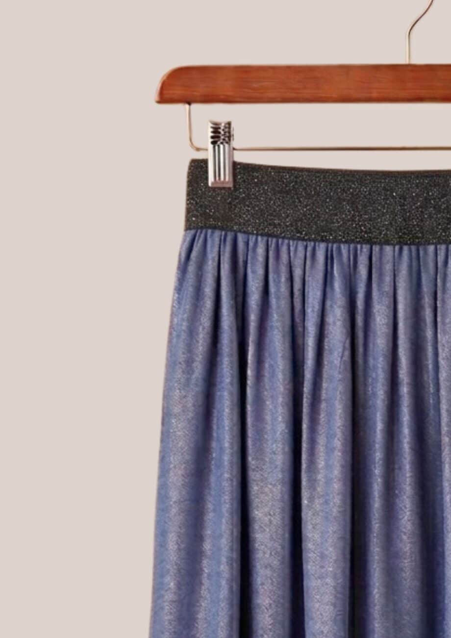 Détail large élastique pailleté noir 4 cm jupe Justine denim foncé senior - forESTIME