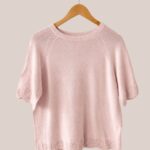 Pull coton léger femme senior rose poudré en maille fine modèle Poma