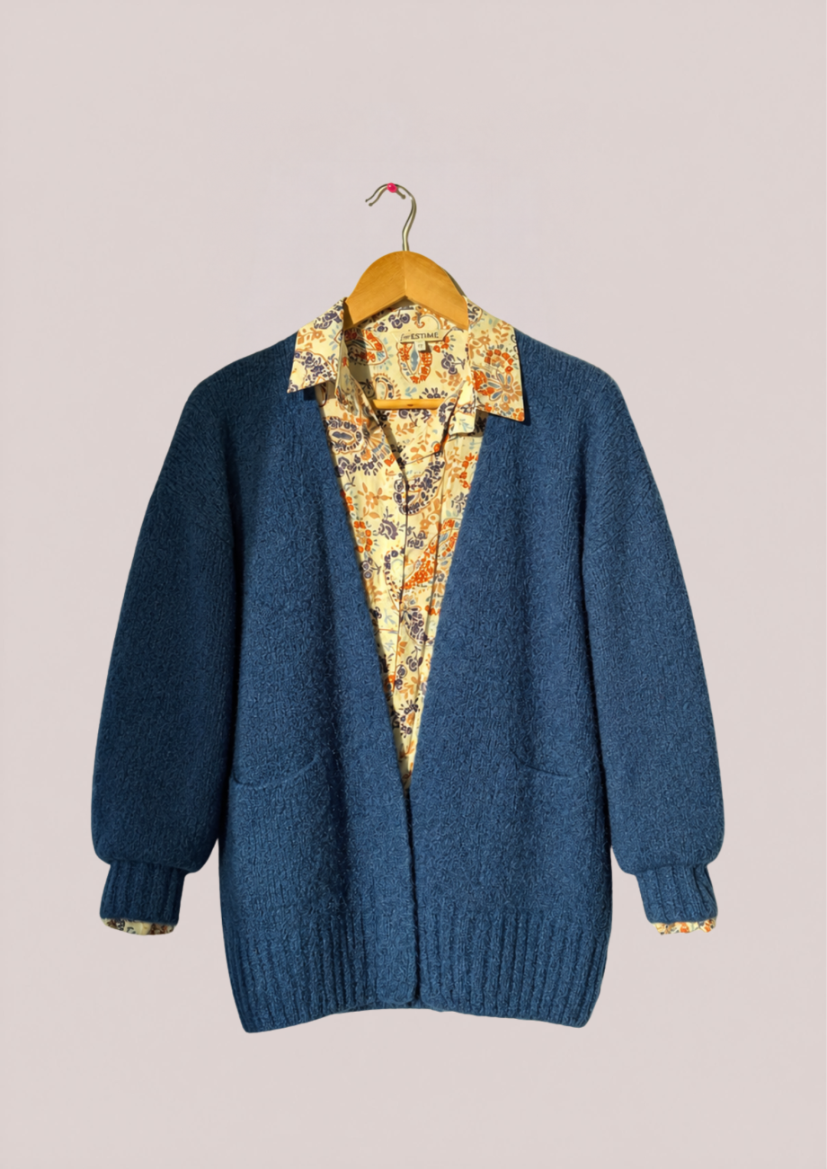 gilet gaelle bleu indigo